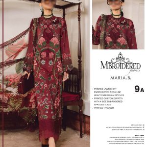 Maria B Lawn Suit with Chiffon Embroidered Dupatta