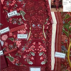 Maria B Lawn Suit with Chiffon Embroidered Dupatta