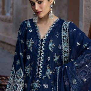 Un-stitch Replica Embroidered Front With Neck and Daman on Organza Suit