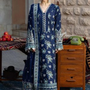 Alternative view of Un-stitch Replica Embroidered Front With Neck and Daman on Organza Suit