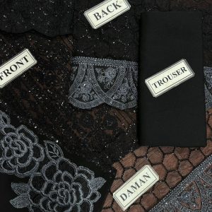 Alternative view of Semi Pure Chiffon Sequence Front Embroidered Suit