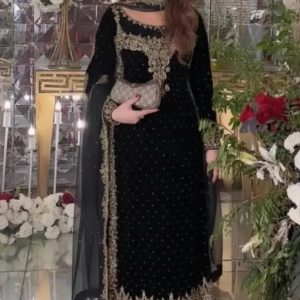 Aneelas Luxury Heavy Embroidered Velvet Front with Heavy Adda Work Suit