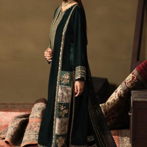 Alternative view of Heavy Embroidered Velvet Front with Heavy Adda Work Suit